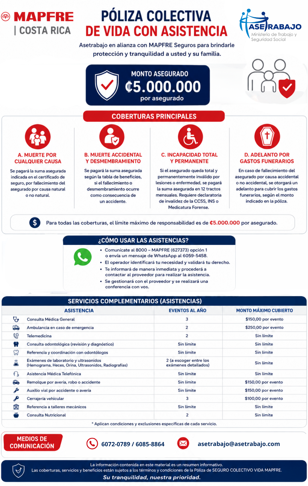 Resumen informativo de póliza colectiva de vida con asistencia MAPFRE